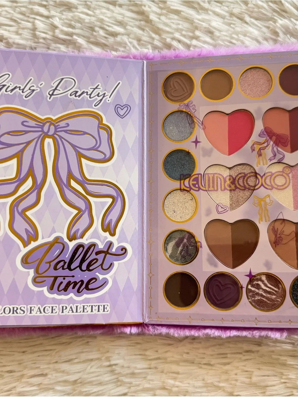 Kevin & coco Pink Fuzzy 48 colors face palette- Ballet Theme eyeshadow contour